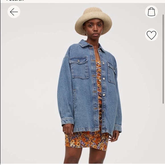 H&M Jackets & Coats Hm Oversized Denim Shirt Jacket Poshmark